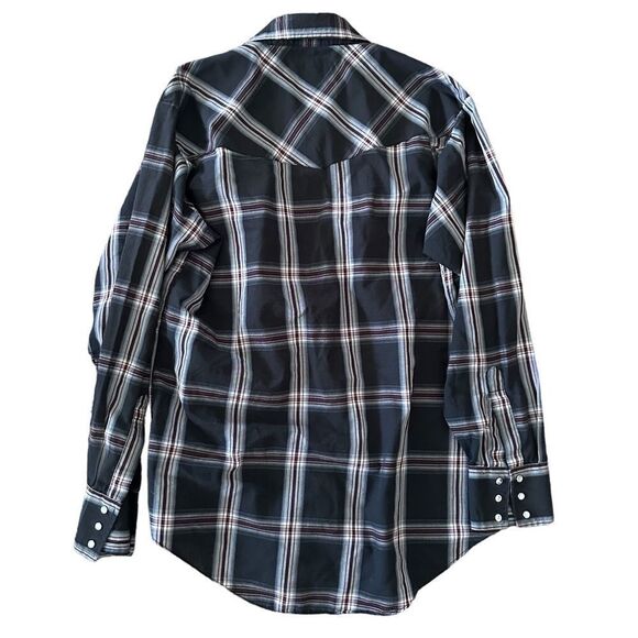 Vintage Western True Cowboy Rodeo Black Long Sleeved Button Snaps Shirt Top - Picture 2 of 5